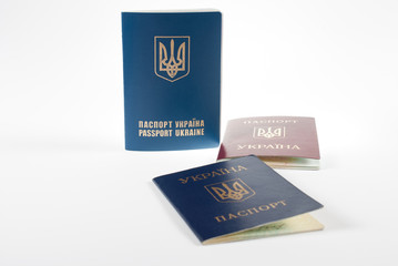 ukrainian passports isolated
