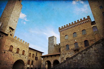Obraz premium San Gimignano - Toscana - old texture