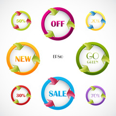 Set of modern web sale labels