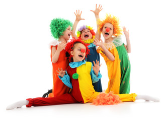 Funny clowns - obrazy, fototapety, plakaty