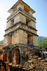 Naklejka premium Palenque Palace Four-Story Tower, Mexico