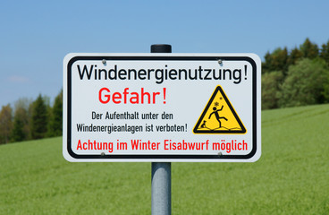 Schild - Windenergienutzung
