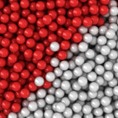 Red and white balls