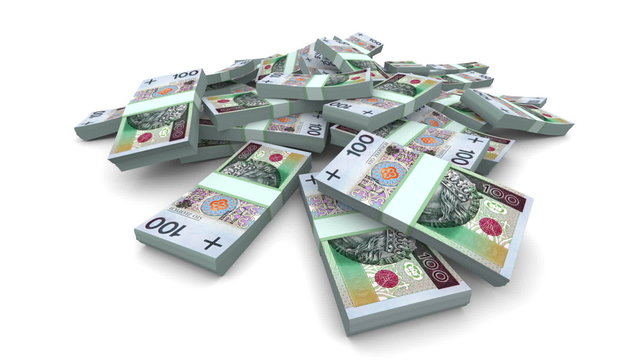 Falling 100 Polish zlotys (PLN) Packs - Realistic