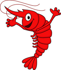 Funny shrimp cartoon