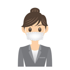 OL C カゼ イラスト マスク 花粉症