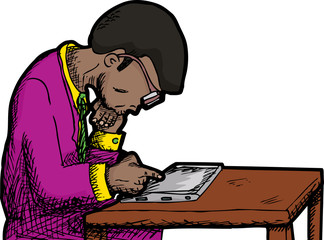 Businessman Reading Tablet