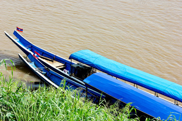Boat for carrying passenger across the Mekong river
