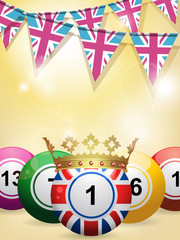 bingo balls and bunting