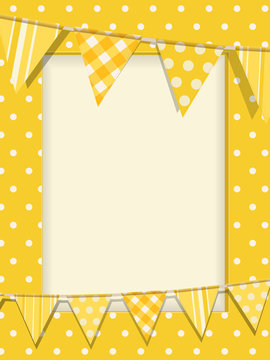 bunting and yellow polka dot frame