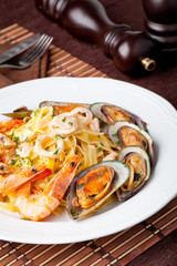 fettuccine  with Shrimp and mussel