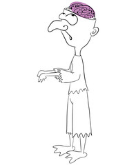 Vector zombie is isolated on a white background