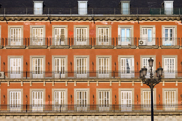 Historic Facade at Plaza Mayor in Madrid