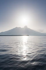 Naklejka na ściany i meble Portrait Sakurajima view from Kagoshima, Kyushu