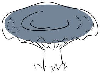 Vector milk mushroom is isolated on a white background