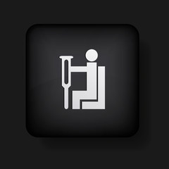 Vector disabled icon on black. Eps10