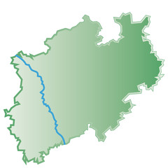 NRW Nordrhein-Westfalen Schematische Karte mit QXP9 Datei