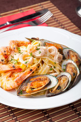 fettuccine  with Shrimp and mussel