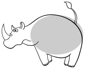 Vector rhinoceros is isolated on a white background