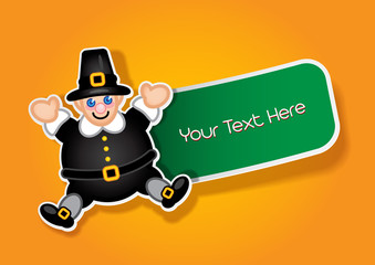 Thanksgiving Pilgrim Label / Sticker