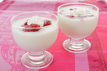 Joghurt mit Himbeeren