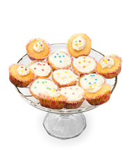 cupcakes on a glass plate