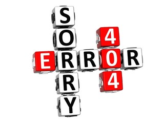 3D Error 404  Sorry Crossword