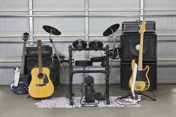 Fototapeta premium Garage Band Set Up