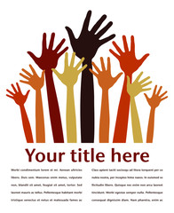 Hands volunteering or voting with copy space vector.