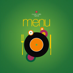 Music Cafe Menu Card Design template