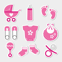 Baby girl design icons