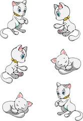 Foto op Plexiglas Vector dierlijke karakters. Geïsoleerde objecten. katten © cessna152