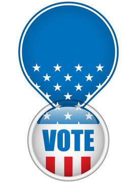 United States Election Vote Button.