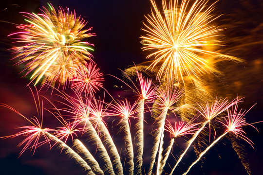 New year fireworks on the sky