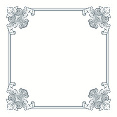 Vector calligraphic ornate vintage frame  border - 41693740