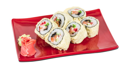 Japanese Cuisine -Tempura Maki Sushi (Deep Fried Roll made of sa