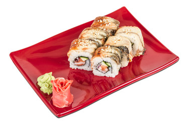 Japanese traditional Cuisine - Maki Roll with Cucumber , Cream C