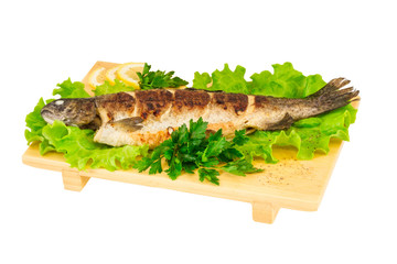 Roasted striped sea bass