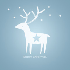 Christmas background with  white deer