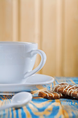 coffee cup and cookies