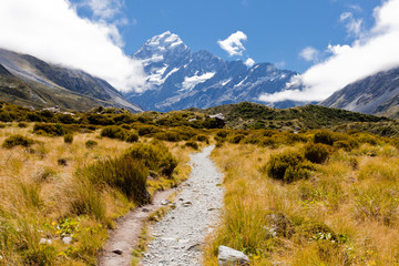 Hooker Valley w Aoraki, Mt Cook, Southern Alps, NZ