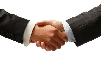 handshake isolated on white background