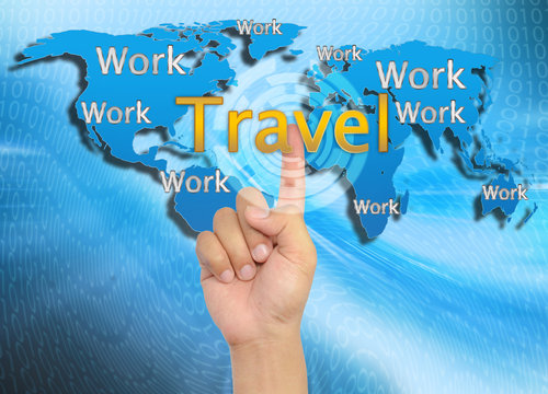 hand touch travel button