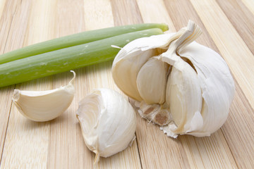 Fresh garlic and green onion