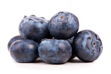 Sweet Blueberry berry closeup isolated on white background