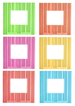 Set of colorful ornamental frames
