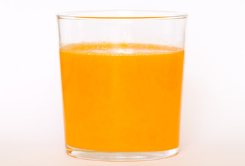 side view of orange juice