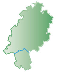 Hessen Bundesland Schematische Karte mit QXP9 Datei