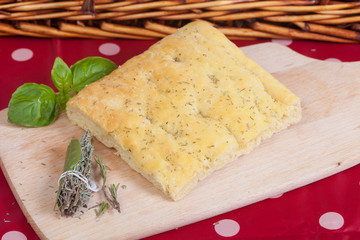 Italian focaccia with rosemary
