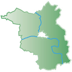 Brandenburg Bundesland Schematische Karte mit QXP9 Datei